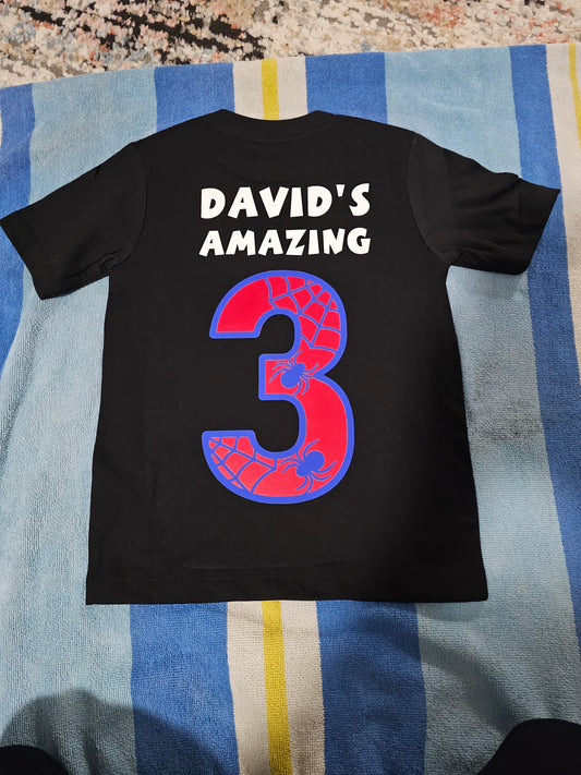 Spider Themed Birthday Shirt